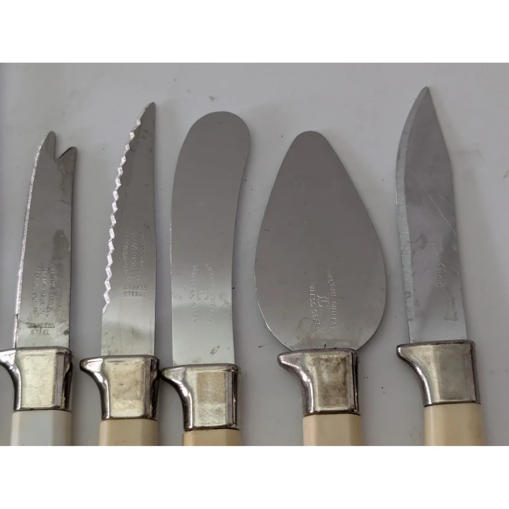 Vintage Lifetime Cutlery Corn Flower 9pc Set Sheffield Stainless Serveware